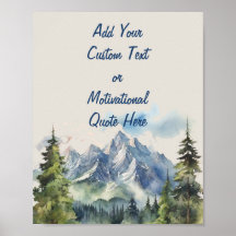 Add Your Custom Quote Watercolor Mountain