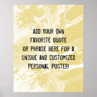 Add Your Custom Quote White Marble Custard Yellow