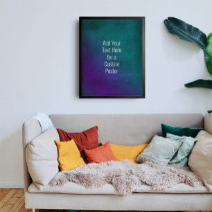 Add Your Custom Sans-Serif Text Purple Teal Grunge Poster