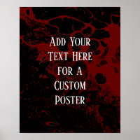 Add Your Custom Text Black & Burgundy Marble