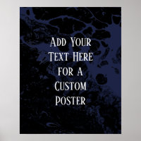 Add Your Custom Text Black & Navy Marble
