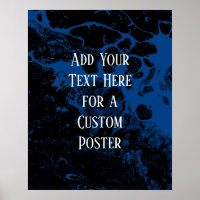 Add Your Custom Text Black & Royal Blue Marble