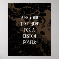Add Your Custom Text Black & Subtle Brown Marble