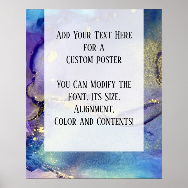 Add Your Custom Text Colourful Abstract Alcohol In Poster (Front)