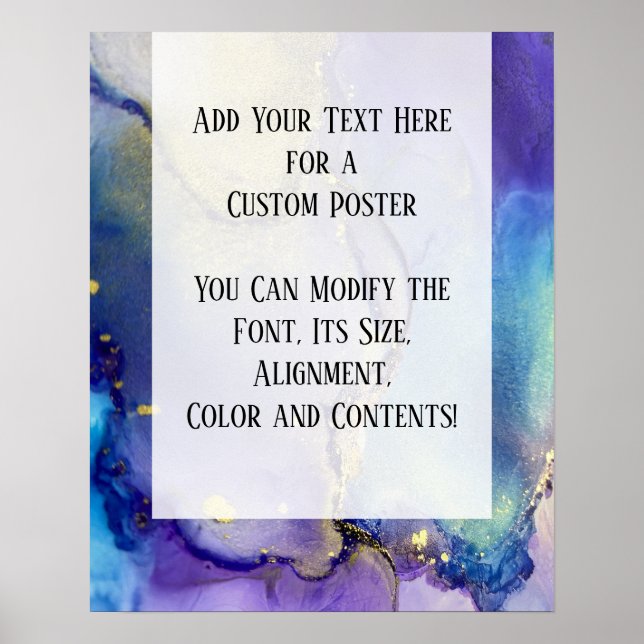 Add Your Custom Text Colourful Abstract Alcohol In Poster (Front)