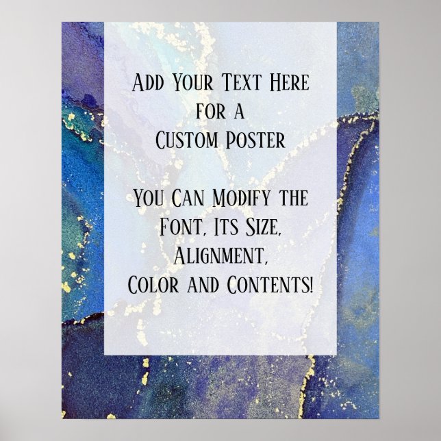 Add Your Custom Text Organic Abstract Alcohol Ink Poster (Front)
