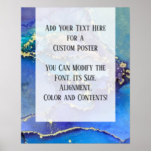 Add Your Custom Text Organic Abstract Alcohol Ink Poster