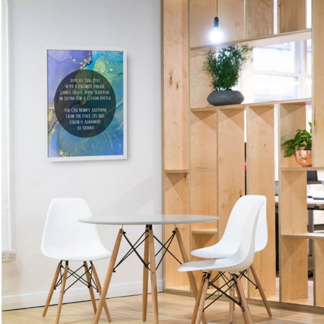 Add Your Custom Text Organic Abstract Alcohol Ink Poster (Creator Uploaded)