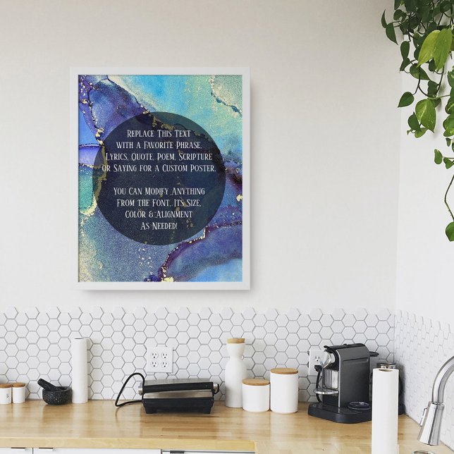 Add Your Custom Text Organic Abstract Alcohol Ink Poster (Creator Uploaded)