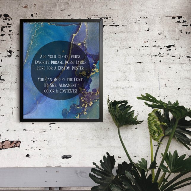 Add Your Custom Text Organic Abstract Alcohol Ink Poster (Creator Uploaded)