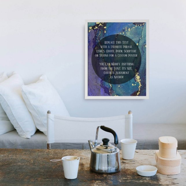 Add Your Custom Text Organic Abstract Alcohol Ink Poster (Creator Uploaded)