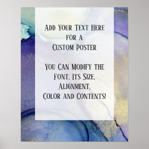 Add Your Custom Text Organic Abstract Alcohol Ink Poster