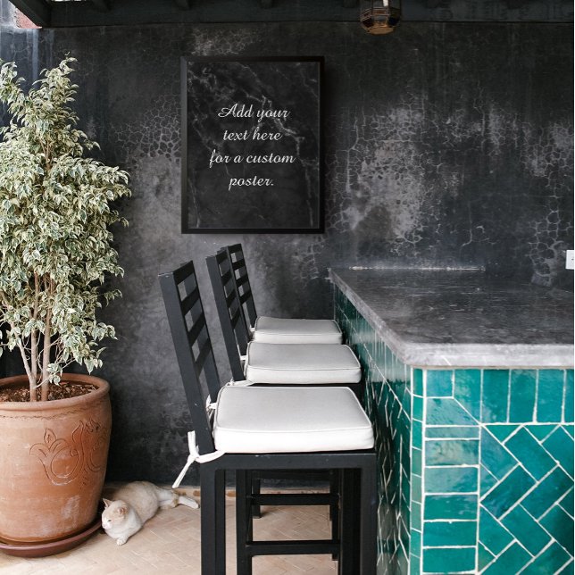 Add Your Custom Text Over Bold Black Marble Poster (Creator Uploaded)