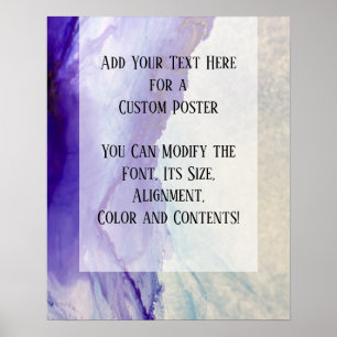 Add Your Custom Text Purple Abstract Alcohol Ink Poster