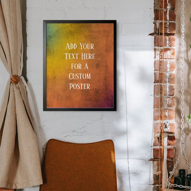 Add Your Custom Text Rainbow Orange Grunge Poster (Creator Uploaded)