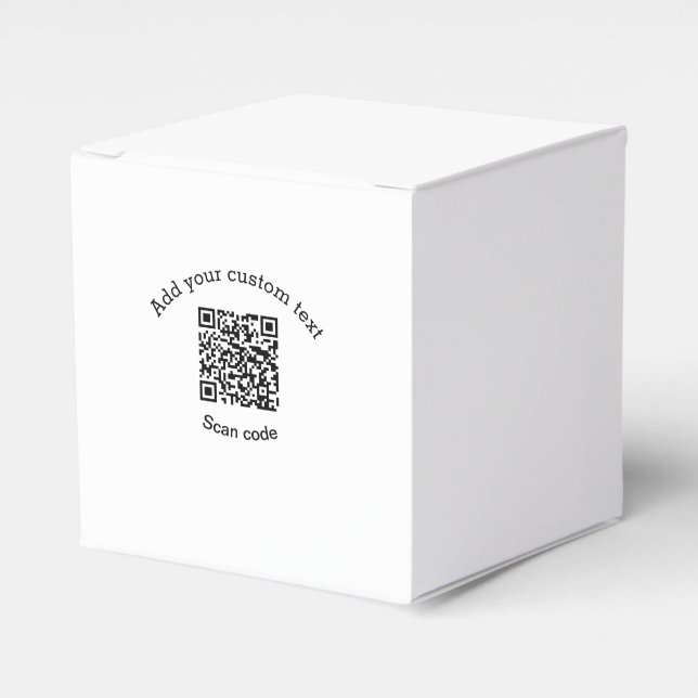 Add your custom text scan QR code business  Favour Box (Front Side)