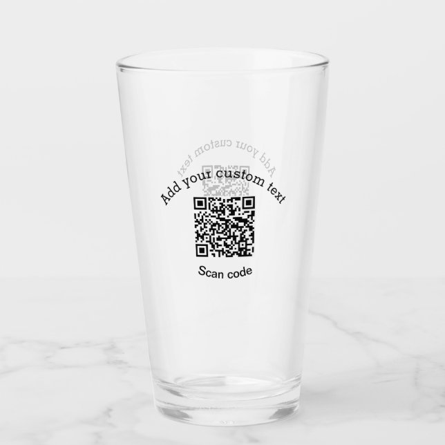 Add your custom text scan QR code business  Glass (Front)