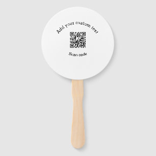 Add your custom text scan QR code business  Hand Fan