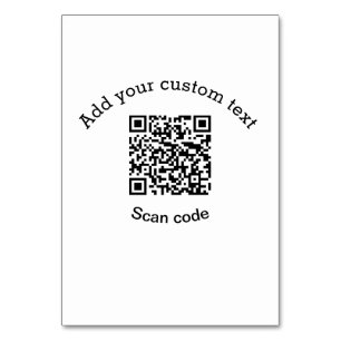 Add your custom text scan QR code business  Table Number
