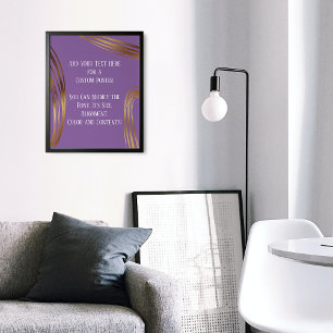 Add Your Custom Text Scribbled Gold Ovals Purple Poster