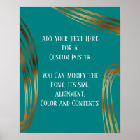 Add Your Custom Text Scribbled Gold Ovals Teal