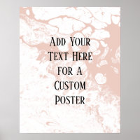 Add Your Custom Text, White & Blush Marble