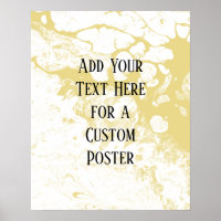 Add Your Custom Text White & Custard Yellow Marble