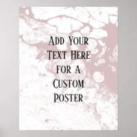 Add Your Custom Text, White & Dusty Rose Marble