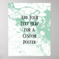 Add Your Custom Text, White & Light Green Marble