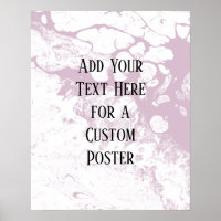 Add Your Custom Text, White & Light Mauve Marble