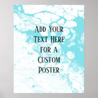 Add Your Custom Text White Light Turquoise Marble