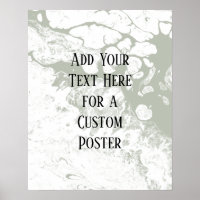 Add Your Custom Text, White & Sage Green Marble