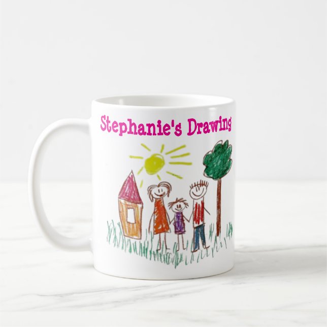 Add your Cute Child's Artwork School this  Coffee Mug (Left)