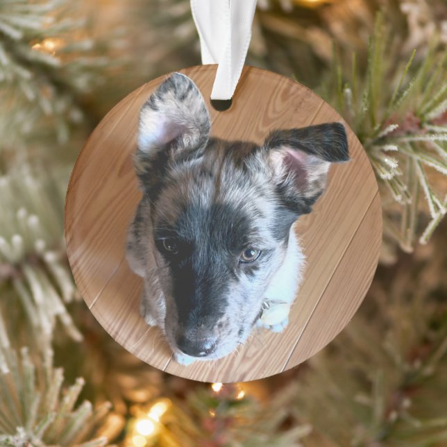 Add Your Cute Custom Puppy Photo Double-sided Ornament (Tree)
