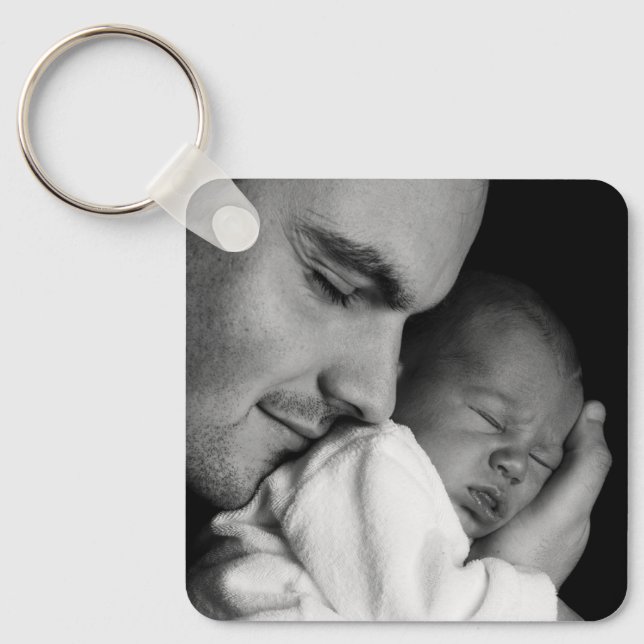 Add your Dad's Photo to this Best Dad Ever Key Ring (Front)