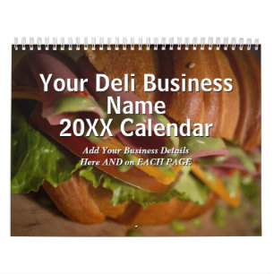 Add Your Deli Business Name Details 20xx Calendar