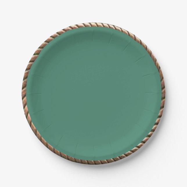 Add Your Design Or Photo to Gold Bronze Border Paper Plate (Front)
