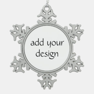 add your design  snowflake pewter christmas ornament