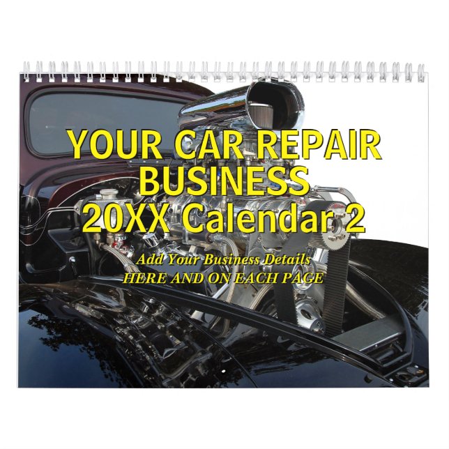 Add Your Details - Car Repair Business 20xx  Calendar (Cover)