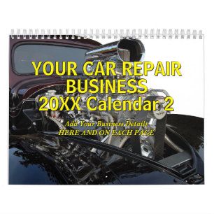 Add Your Details - Car Repair Business 20xx Calendar