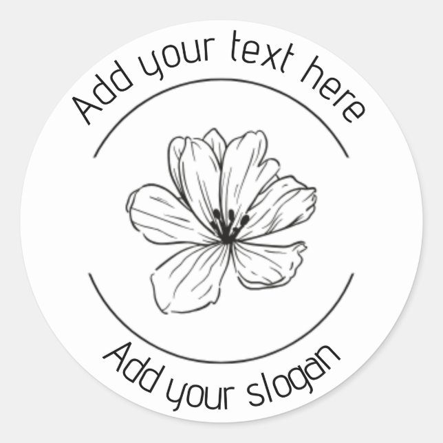 Add your details on this floral design  classic round sticker (Front)