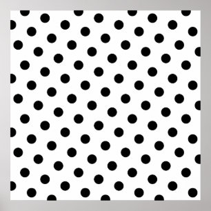 Add Your Favourite Colour to Black Polka Dots Poster
