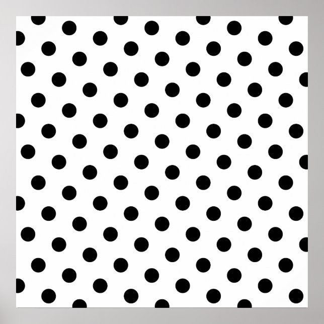 Add Your Favourite Colour to Black Polka Dots Poster (Front)
