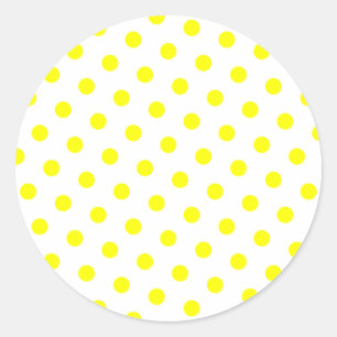 Add Your Favourite Colour to Yellow Polka Dots Classic Round Sticker
