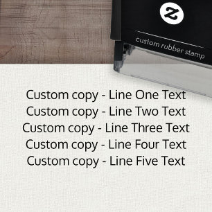Add your favourite Text - Five Lines Sans Serif Self-inking Stamp