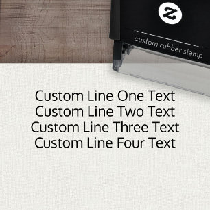 Add your favourite Text - Four Lines Sans Serif Self-inking Stamp