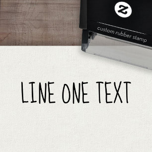 Add your favourite Text - One Line Handwritten Self-inking Stamp