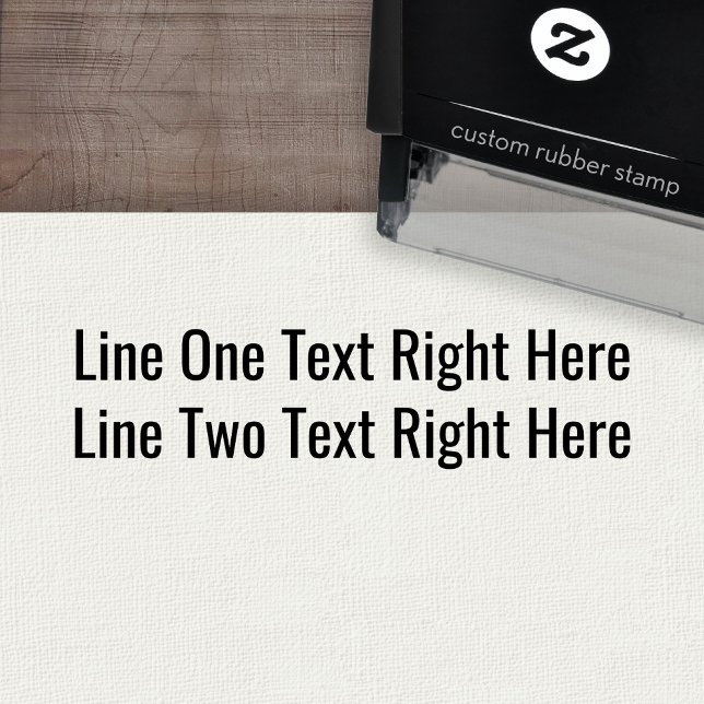 Add your favourite Text - Two Lines Sans Serif Fon Self-inking Stamp (Custom Self-inking Rubber Stamp)