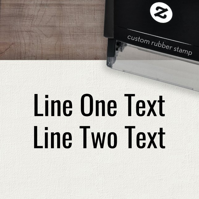Add your favourite Text - Two Lines Sans Serif Fon Self-inking Stamp (Custom Self-Inking Rubber Stamp)