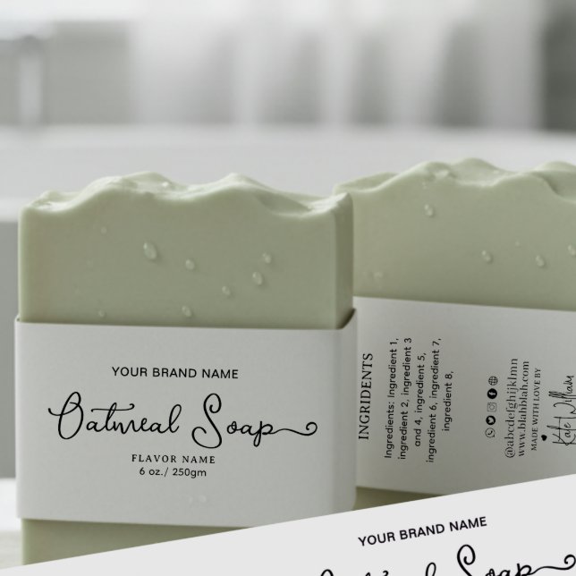 Add your IG & logo Homemade Soap wrap label (Creator Uploaded)